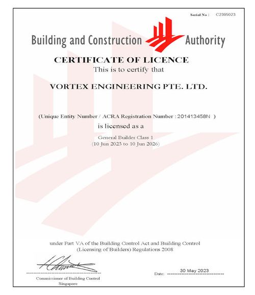 Vortex Awards & Accreditations | BCA General Builder Class 1