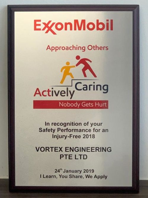 Vortex Awards & Accreditations | Exxon Mobil Actively Caring 2018