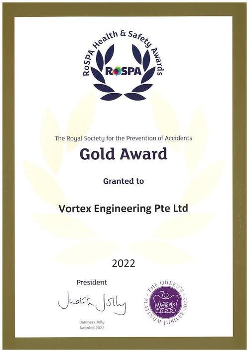 Vortex Awards & Accreditations | RoSPA 2022 Gold Award