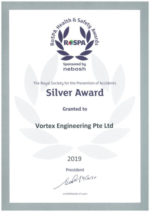 Vortex Awards & Accreditations | RoSPA 2019 Silver Award
