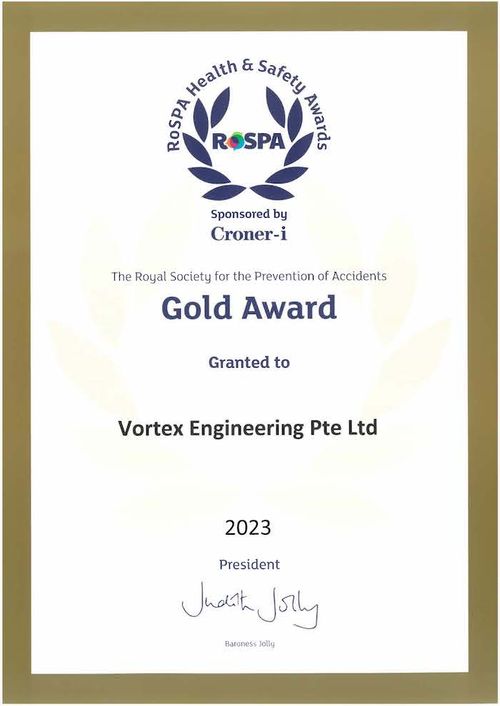 Vortex Awards & Accreditations | RoSPA 2023 Gold Award