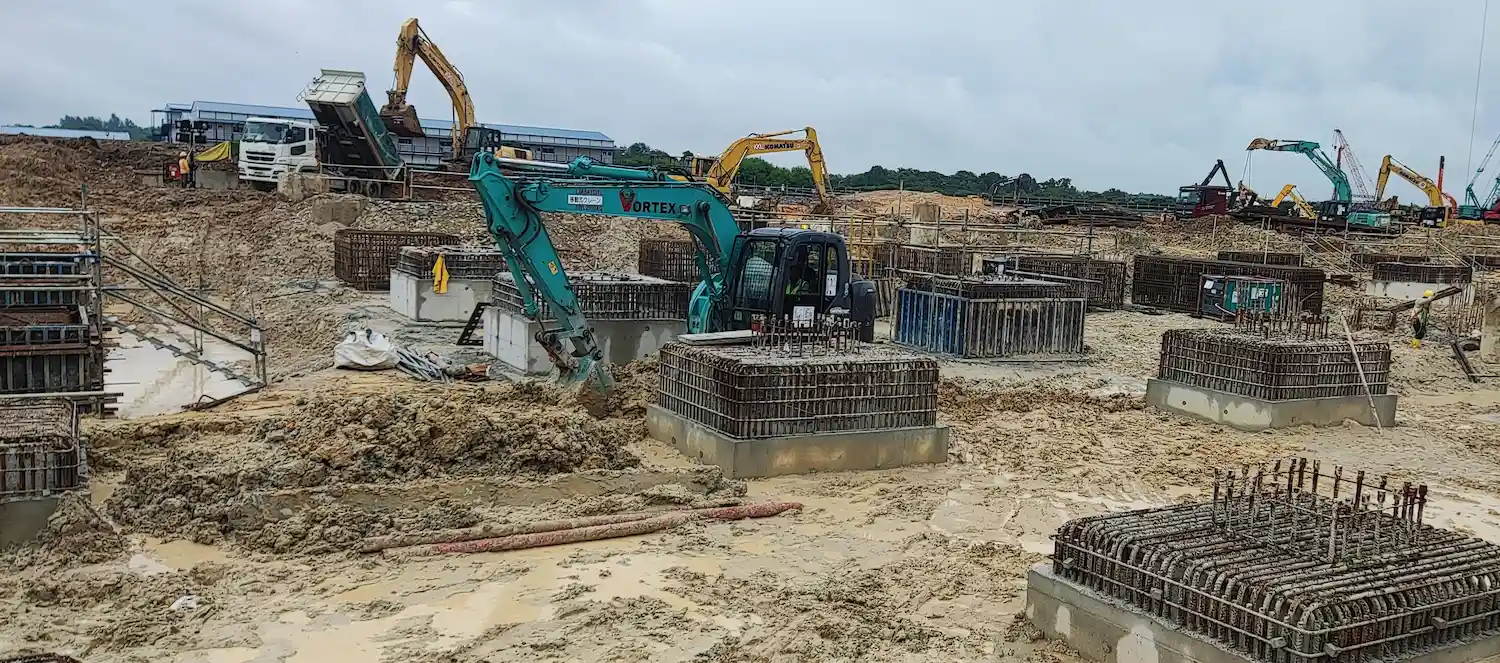 Vortex Excavators on a large site.